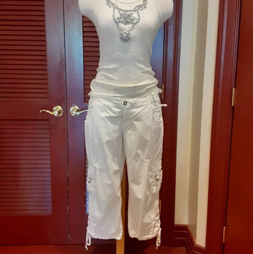 Danang Crop Cargo Pants in White size Medium